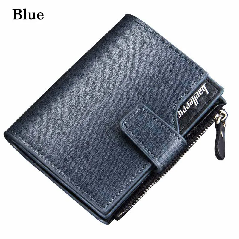 Classic Blue Мужские кошельки, кошелек на молнии, мужской кошелек из микрофибры, модный мужской кошелек высшего качества, кошелек для мужчин, короткий, тройной, цена - Цвет: Classic Blue