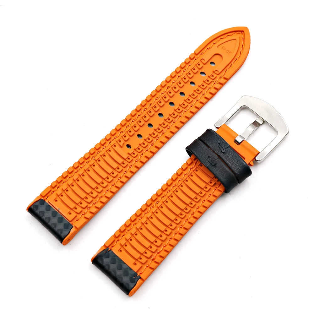 CARLYWET 20 22mm Wholesale Silicone Rubber Waterproof Replacement Straight End Wrist Watch Band Strap For Seiko Tudor Omega