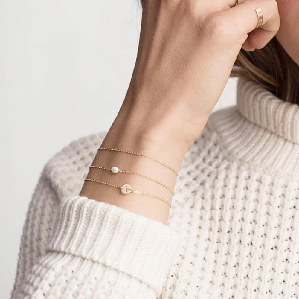 Женский браслет с буквенным принтом M MISM простой Регулируемый золотого цвета