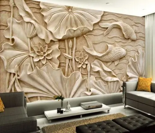 

[Self-Adhesive] 3D Sculpture Lotus 125 Wall Paper mural Wall Print Decal Wall Murals