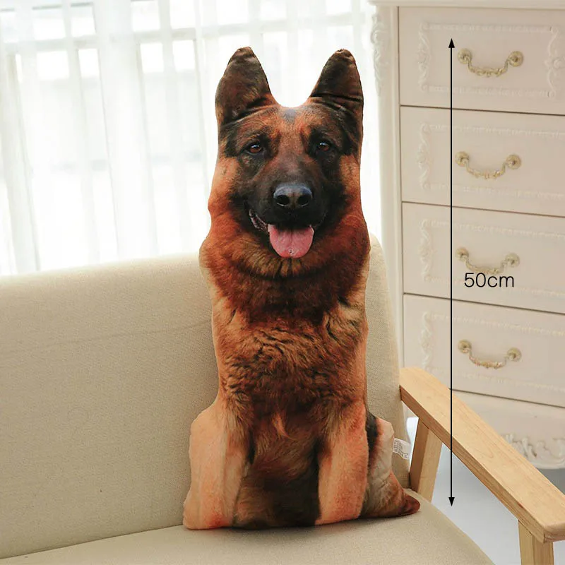 CAMMITEVER 50cm Cute Simulation Dog Plush Toy 3D Printing Stuffed Animal Dog Home Decor Cartoon Sofa Toys Sleeping Pillow Plush - Цвет: 1