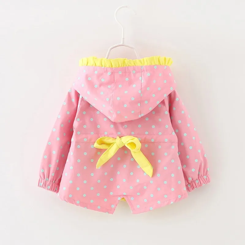 Mayfair Cabin Girls Coat Baby Clothes cartoon Coats dot hooded Children Outerwear&Coats Fashion baby girl coats Jackets clothing