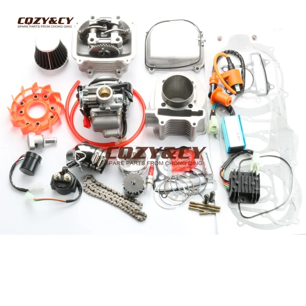 180cc большой диаметр комплект и 61 мм Головка цилиндра и A11 CAM& Spark plug& Coil конденсаторное зажигание с кабелем для скутеры вездеходы ATV 150cc GY6 157QMJ двигатель