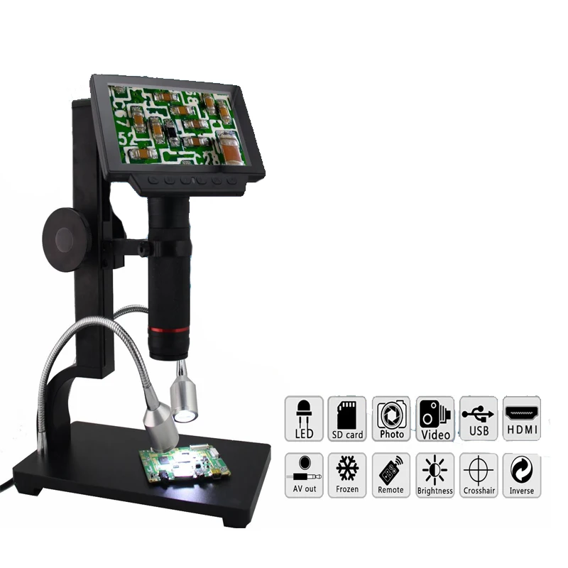 

Цифровой микроскоп ADSM302, Электронный USB микроскоп с дистанционным управлением, 5 дюймов, для технического обслуживания и технического обслу...