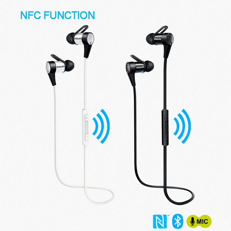Philips SHB5800 Беспроводной Наушники с Micro USB NFC Функция Ушные крючки для Iphone X 8 плюс