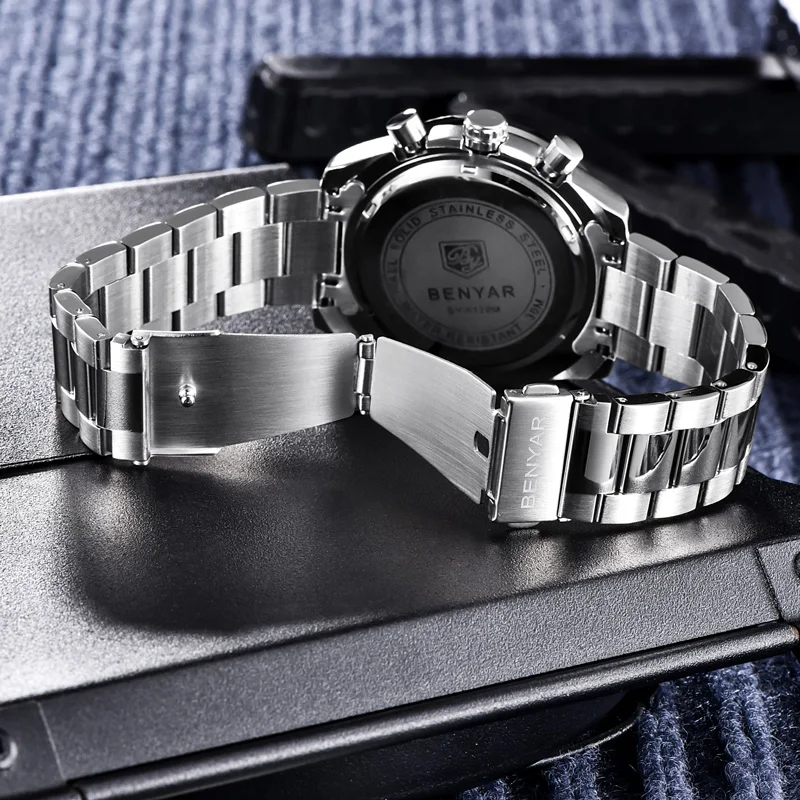 Мужские Кварцевые водонепроницаемые часы с хронографом в стиле