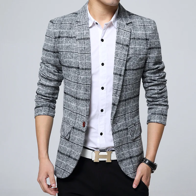 

Men's casual suit jacket Korean version slim suit Dropshipping hot sale top coat business long sleeves button cotton blazers