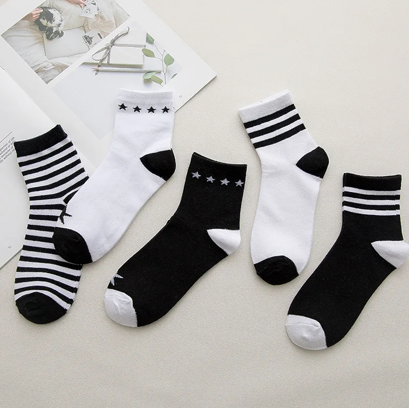 Ravna Tira Cotton Pretty Striped Star Cute Warm Stockings For Female Women's Sporting Leisure Pure Students stock Meias | Женская