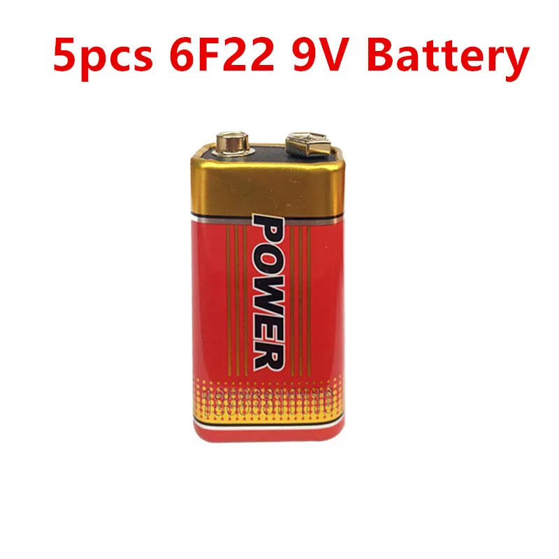 5 шт. Супер сверхмощный сухой цинк углеродный аккумулятор 9В 6F22 батарея для