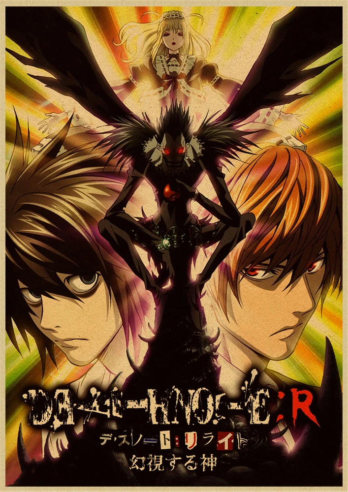 Death Note A стиль японский мультфильм комикс плакат крафт настенная бумажная наклейка Бар Кафе декоративный Paintin - Color: Plum