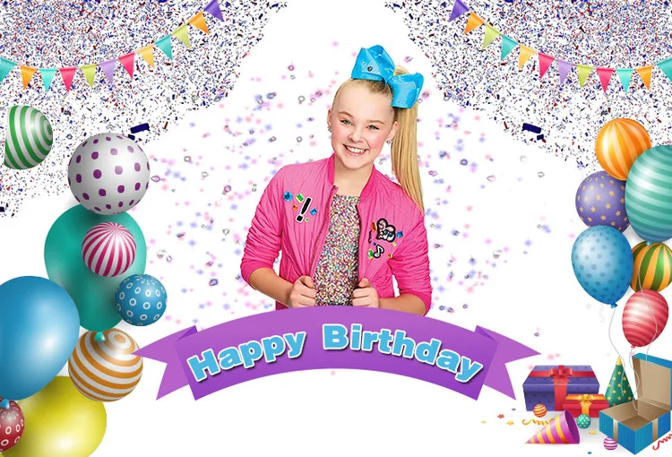 Sensfun флажки Красочные воздушные шары День рождения фон Jojo Siwa празднование