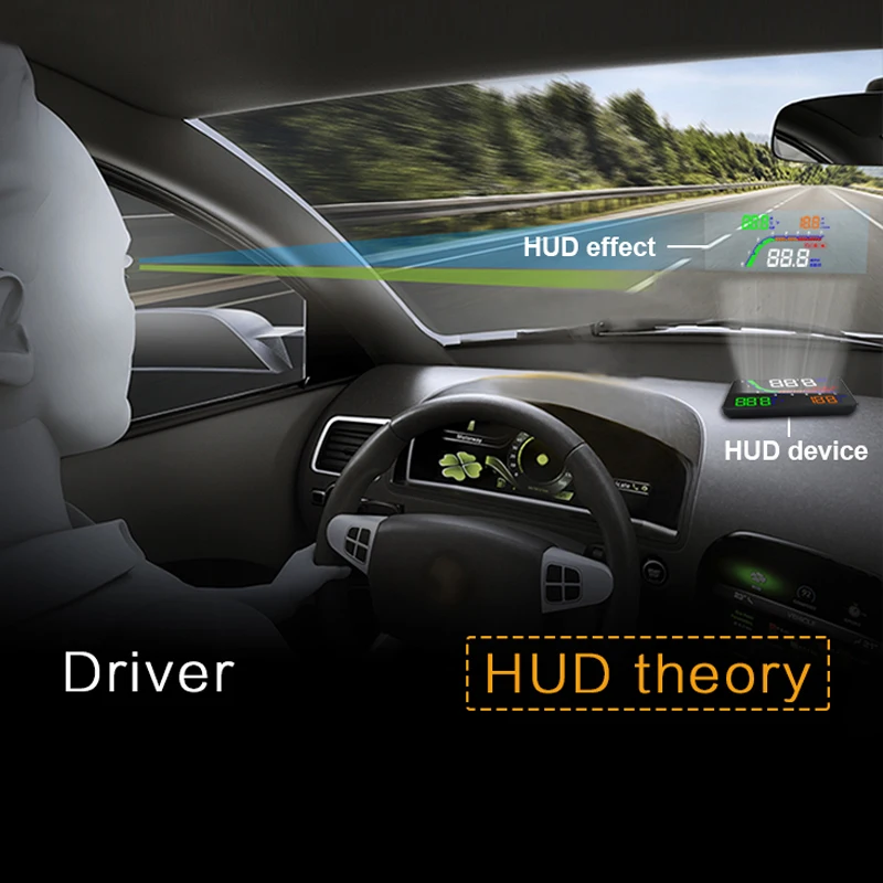 Автомобильный 4 дюймовый дисплей HUD на лобовое стекло подключение Plug and Play