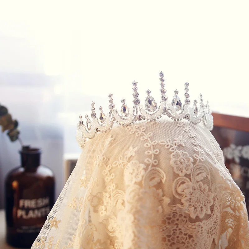 Himstory Fashion Handmade Beaded Tiara Crown Princess Bridal Wedding Headband Hair Accessories Headpiece Girls Prom Hairwear | Украшения и