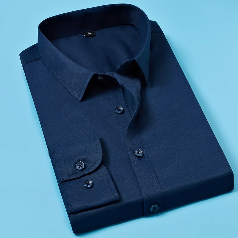 Мужская Повседневная белая рубашка с длинными рукавами деловая мягкая удобная