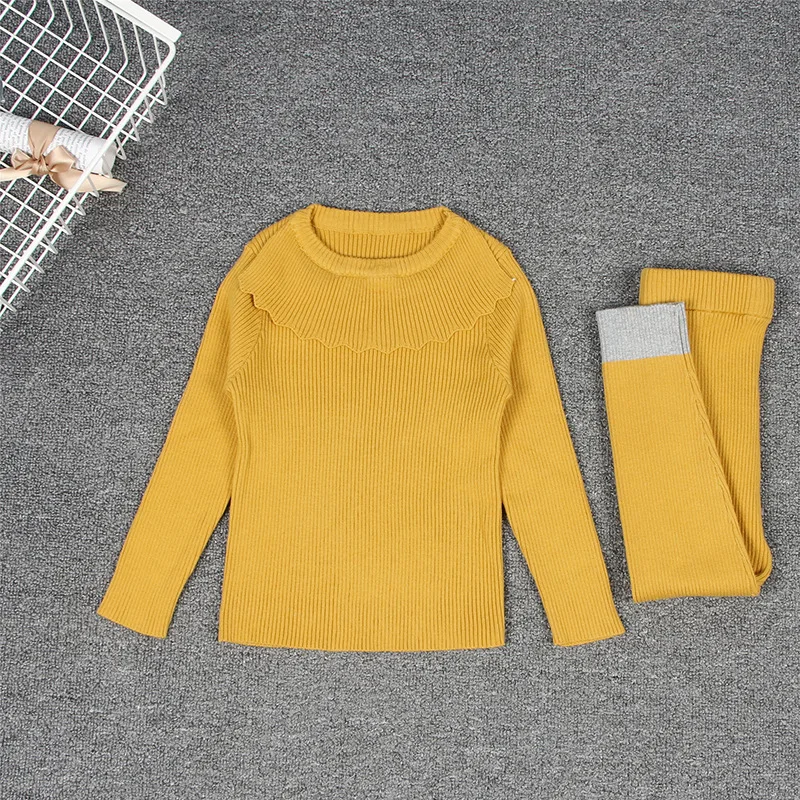 Свитер для маленьких девочек комплект одежды трикотажной малышей хлопковой