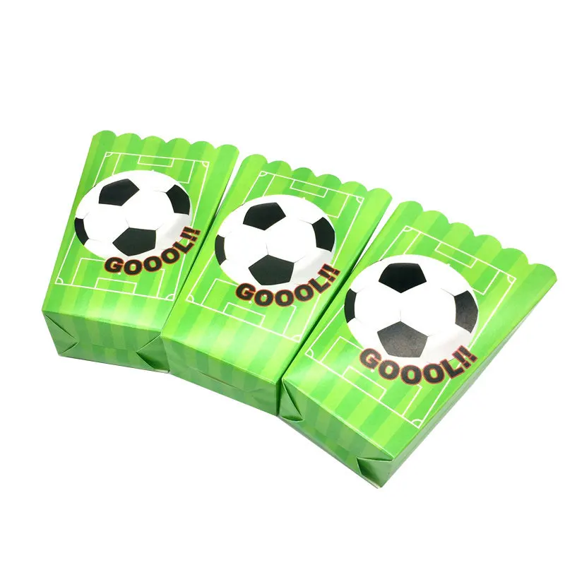 PopcornBoxes-6Pcs Футбол тема столовая посуда тарелки салфетки флаг день рождения спрос среди детей чашки с картинками из мультфильмов Подарочная сумка детский душ декоративные принадлежности для вечеринок - Цвет: PopcornBoxes-6Pcs