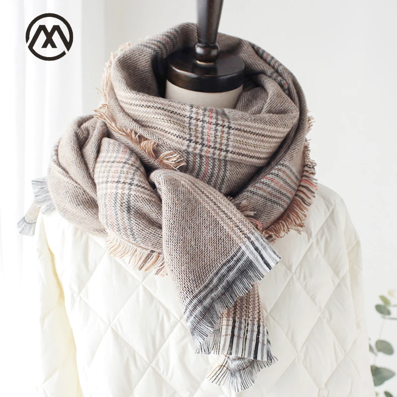 Осенне зимний женский шарф теплый и удобный шерстяной лыжный мужские женские