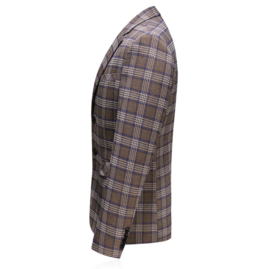 Plyesxale Slim Fit клетчатый блейзер мужской пиджак 2019 Демисезонный Повседневный