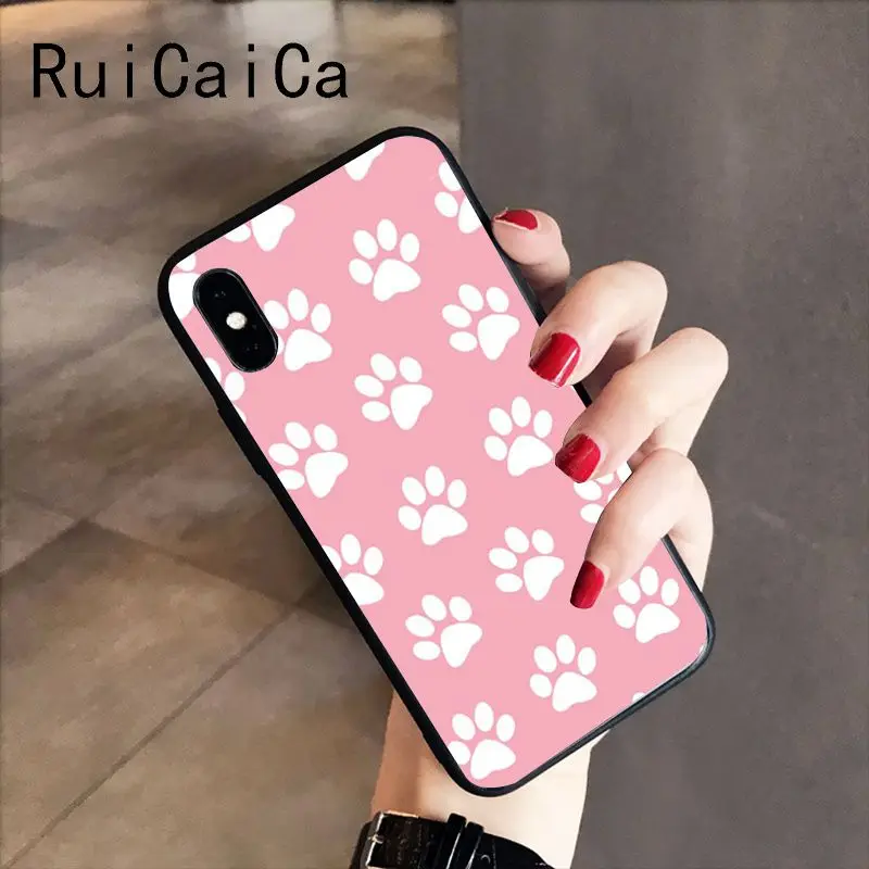 RuiCaiCa отпечаток лапы собаки клиент высокого качества чехол для телефона iPhone 8 7 6S 6Plus X XS MAX 5 5S SE XR 10 Чехол