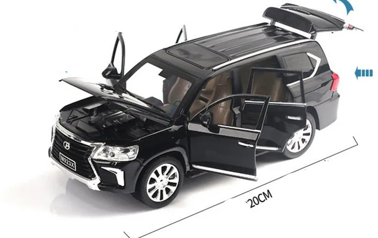 1:24 сплава игрушка с инерционным механизмом модель автомобиля, LAND CRUISER 6 открывать двери, высокая моделирования Tiguan LX570, литье металла