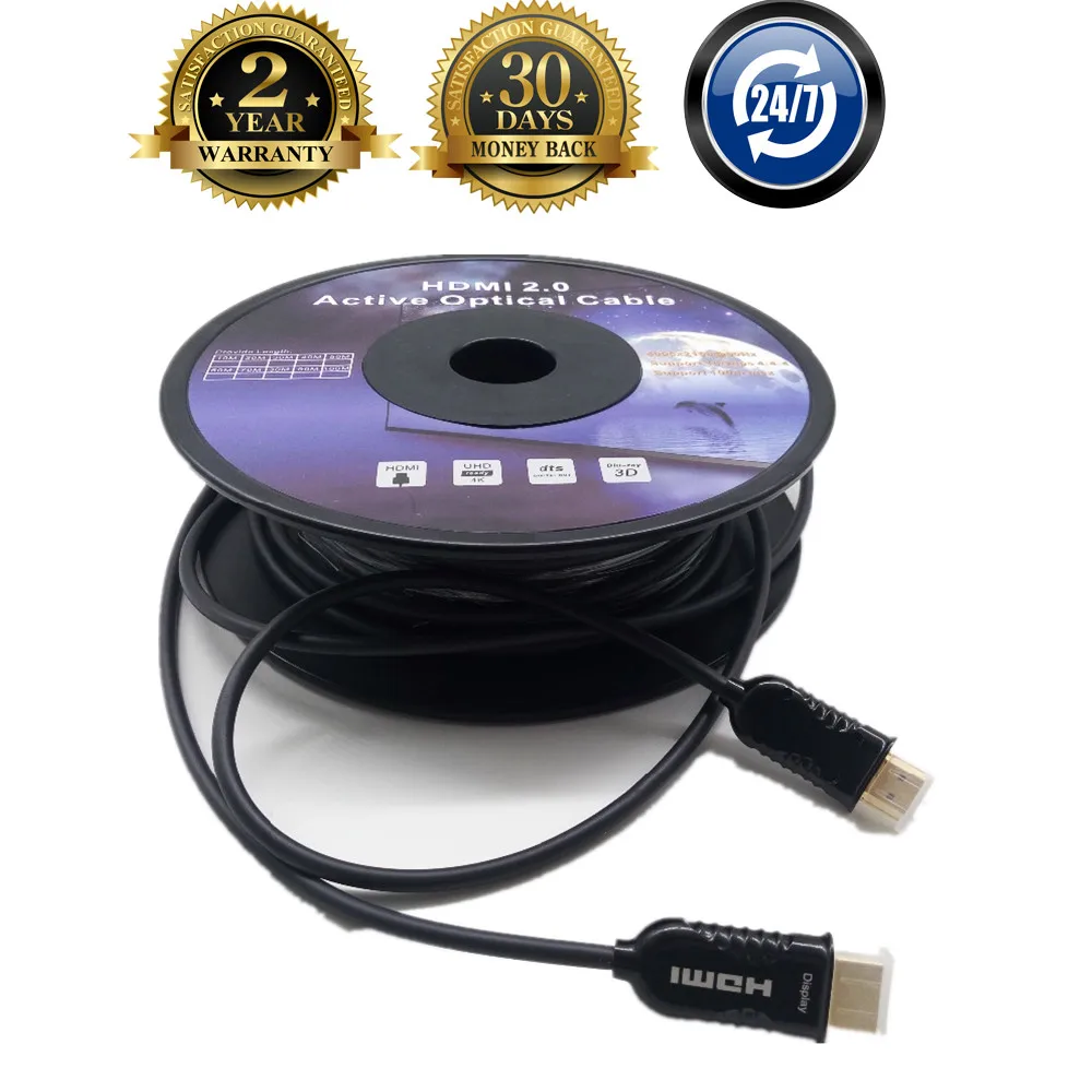 100ft ~ 330ft HDMI волоконно оптический удлинитель кабель Поддержка 18 2 Гбит/с 4K при 60 Гц 0