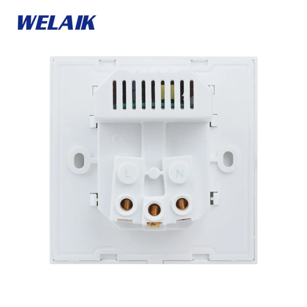 WELAIK закалка-стекло-Панель ЕС стены-розетка питания-и 2USB питания-розетка Великобритании-стандарт B18E2USW