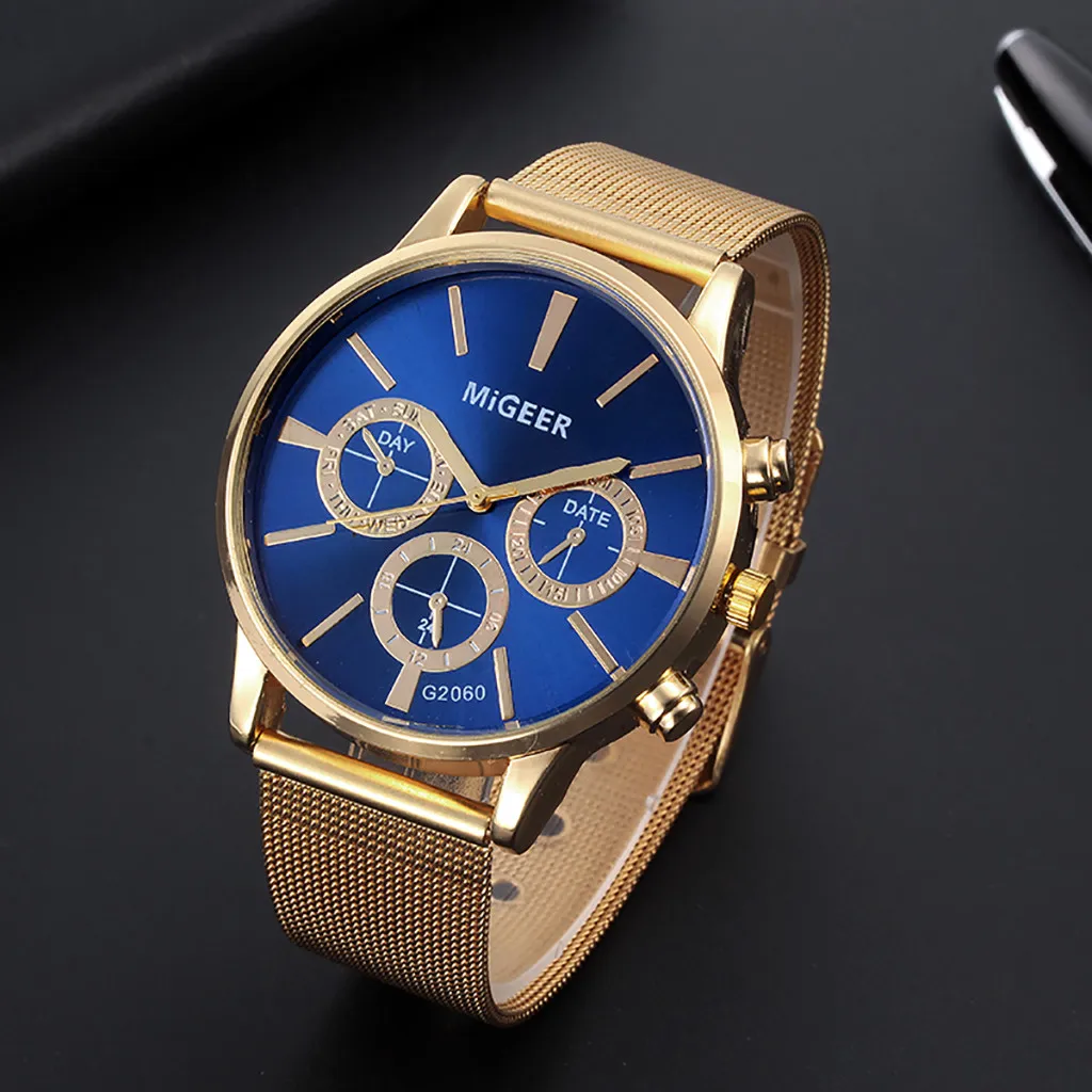 Мужские классические часы наручные reloj hombre со стальным ремешком кварцевые