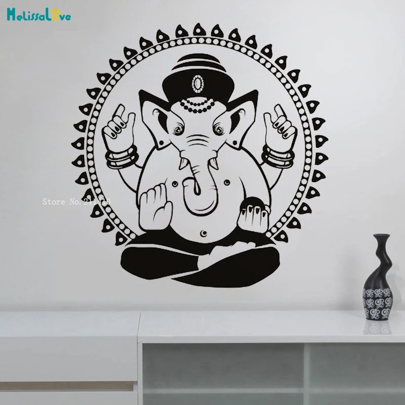 Художественная Наклейка на стену в виде слона индийский дизайн виниловые