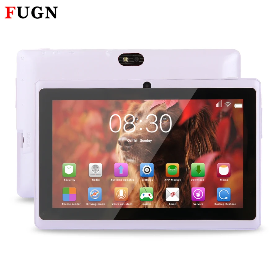 Fugn 7 дюймов Планшеты ПК Android 4.4 для детей 4 ядра 512 МБ + 8 ГБ Wi-Fi Две камеры 3 г