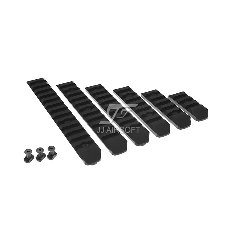 

ACI 3 SLOT / 5 SLOT / 7 SLOT / 9 SLOT / 11 SLOT / 13 SLOT S-LOT M-LOK MLOK Polymer Rail Set 6-PC Pack (Black/Tan)