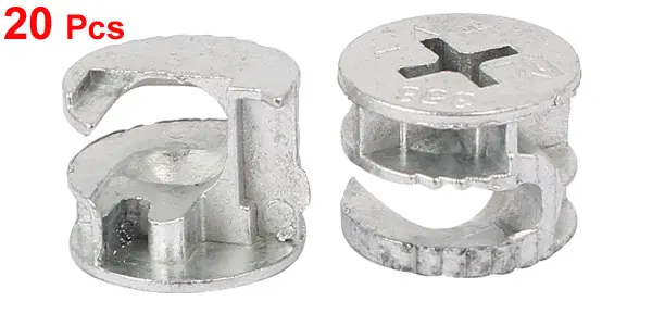 Furniture Connecting Eccentric Cam Fitting Dowel Pre-inserted Nut 15mmx11mm 20 Sets |
