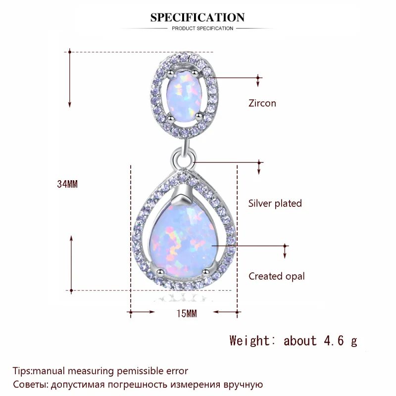 Женское Ожерелье с белым огненным опалом 29 мм серебряное ожерелье подвеской