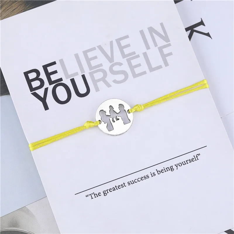 Браслет с шармами фигурка семьи из нержавеющей стали браслет милой мамой для