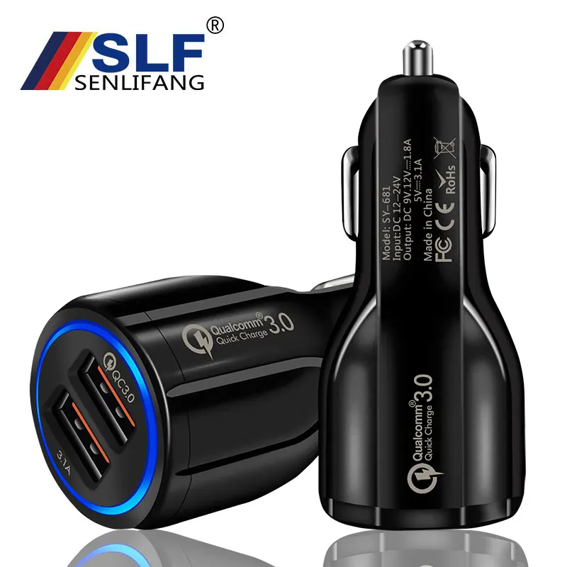 SENLIFANG автомобильное зарядное устройство 18 Вт 3.1A двойной порт USB PD мини