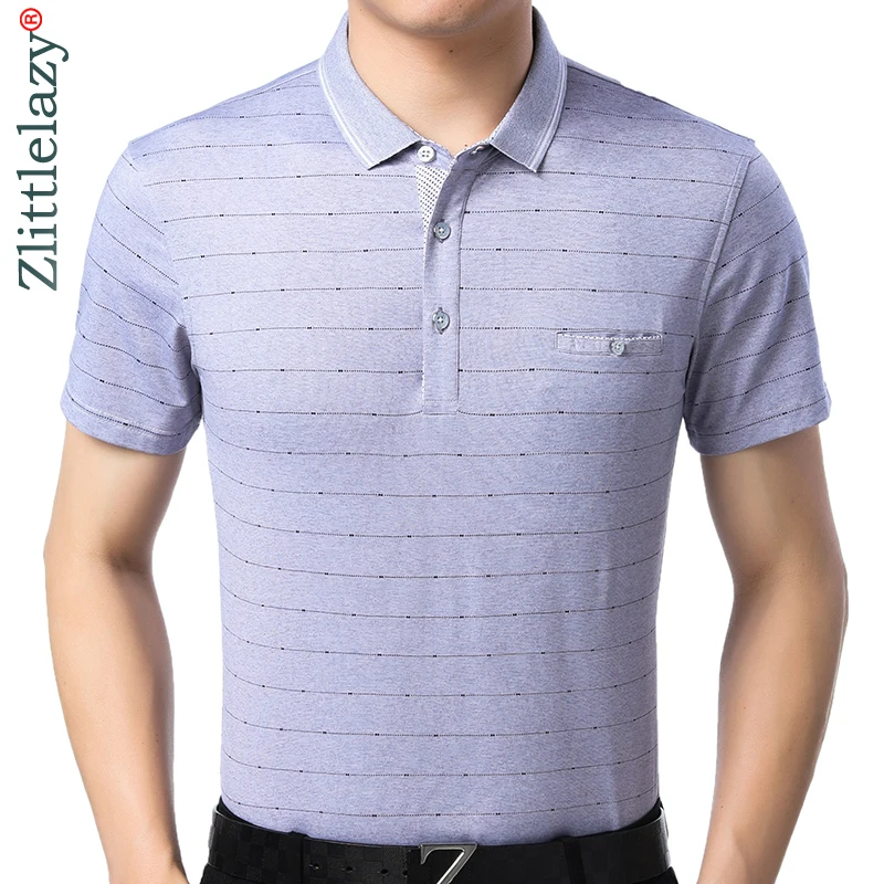Бренд 2020 Повседневная летняя полосатая рубашка поло с коротким рукавом Мужская