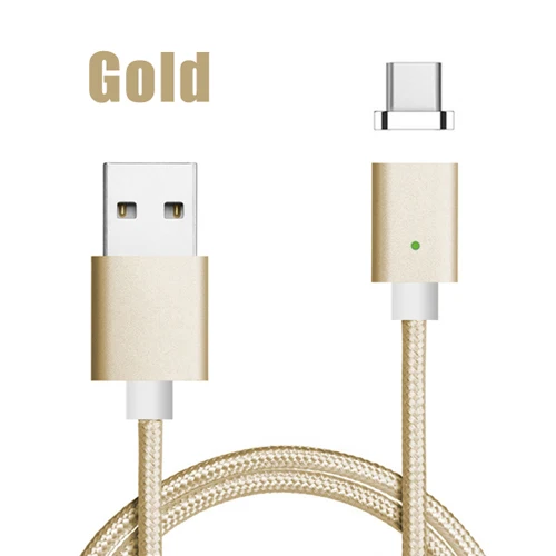 CANDYEIC Тип usb-C Магнитный кабель для samsung A8s S10e vivo X23 iQOO huawei P30 Pro Mate20 Магнитная телефонный провод быстрая зарядка - Цвет: Gold Cable