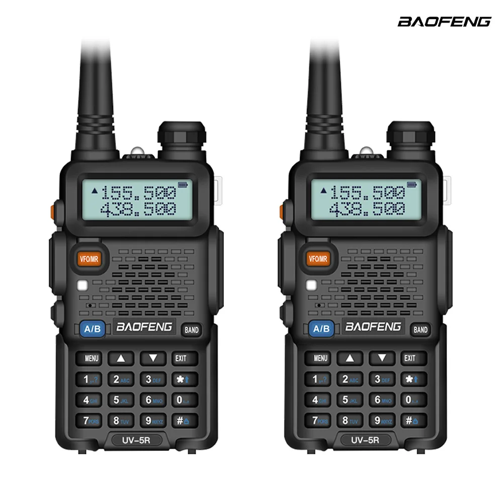 2 шт. Baofeng UV-5R двухстороннее радио мини портативный 5 Вт двухдиапазонный VHF UHF рация UV5R FM трансивер охотничий радиоприемник сканер