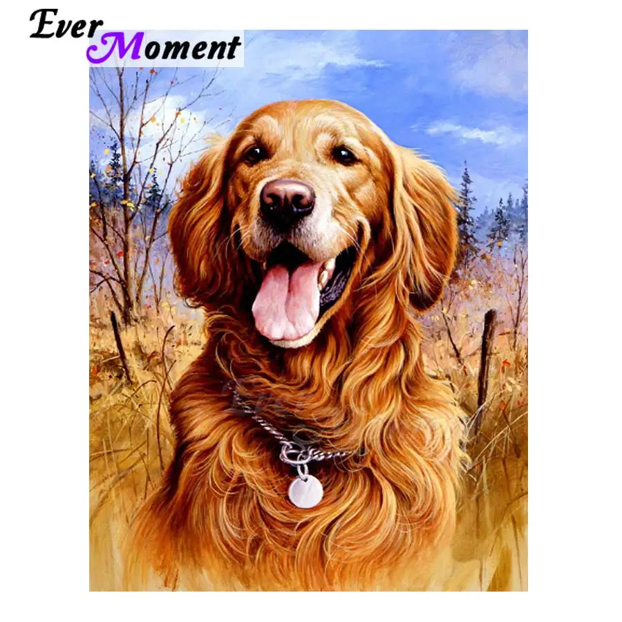 

Ever Moment Diamond Painting Dog Full Square Drill 5D DIY Picture Of Rhinestone Diamond Embroidery Handmade Mosaic ASF1345