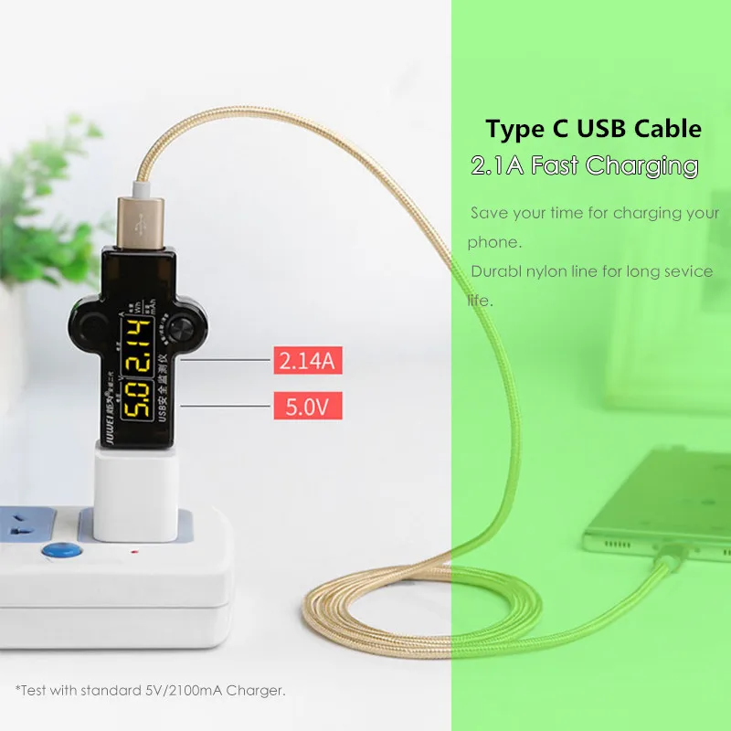SUPTEC 3M 2.4A плетеный нейлоновый кабель USB Type C для Samsung S9 S8 Xiaomi Huawei зарядки данных USB-C