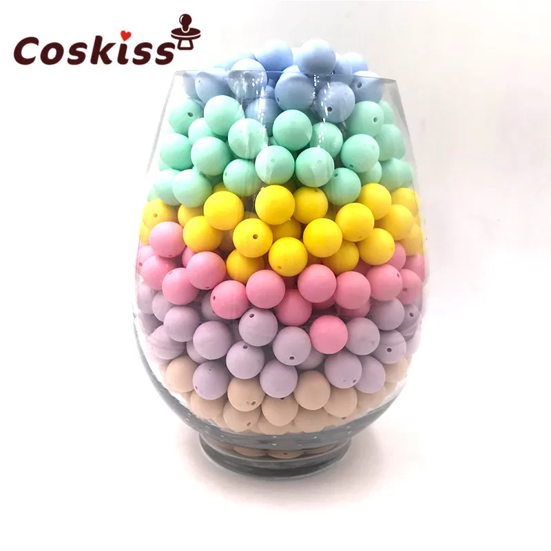 100 pc силиконовый для детей для прорезывания зубов Прорезыватель бусины 15 мм безопасный пищевой Клас Уход жевательные круглые силиконовые бусы ожерелье
