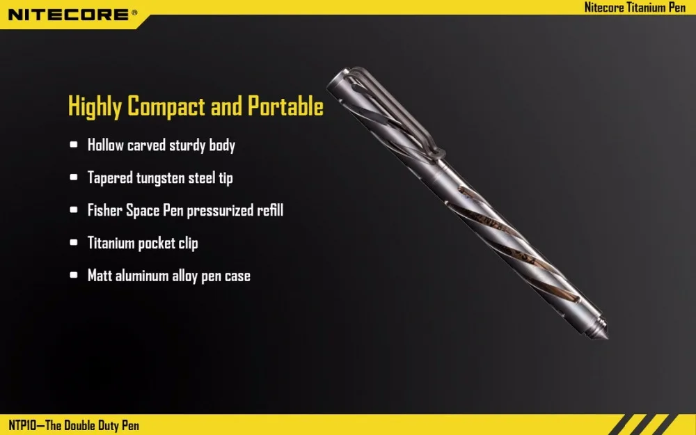 NITECORE NTP10 титановая тактическая ручка с карликовым корпусом Вольфрамовая сталь заостренный кончик+ из матового алюминия ручка из сплава чехол инструмент difesa