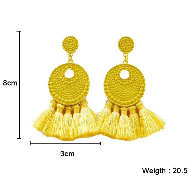 7 цветов Винтажные серьги с бахромой в виде капель индивидуальные Преувеличенные