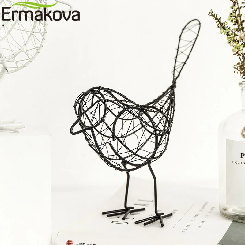 Фигурка птицы ERMAKOVA из металлической проволоки ручной работы модель украшения