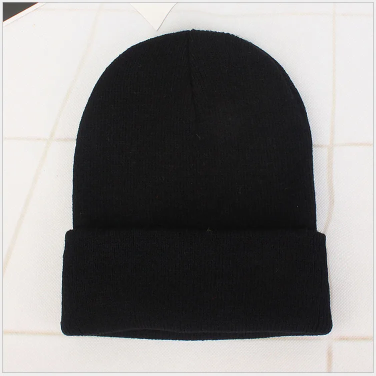 Black Ymsaid зимняя шапка для взрослых женская вязаная шапка Skullies Beanies Осенняя уличная мужская шапка повседневная женская зимняя шапка унисекс - Цвет: Black