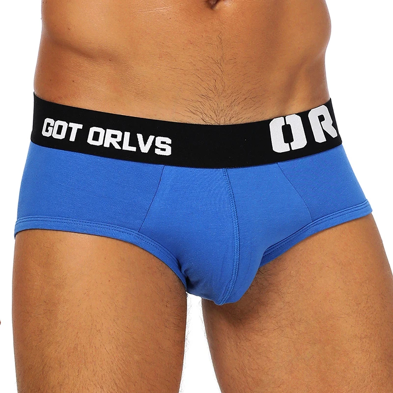 

ORLVS Brand Male Underwear Men Briefs Breathable Cotton Male Panties Cueca Tanga Comfortable Underpants Quick Dry Men Briefs