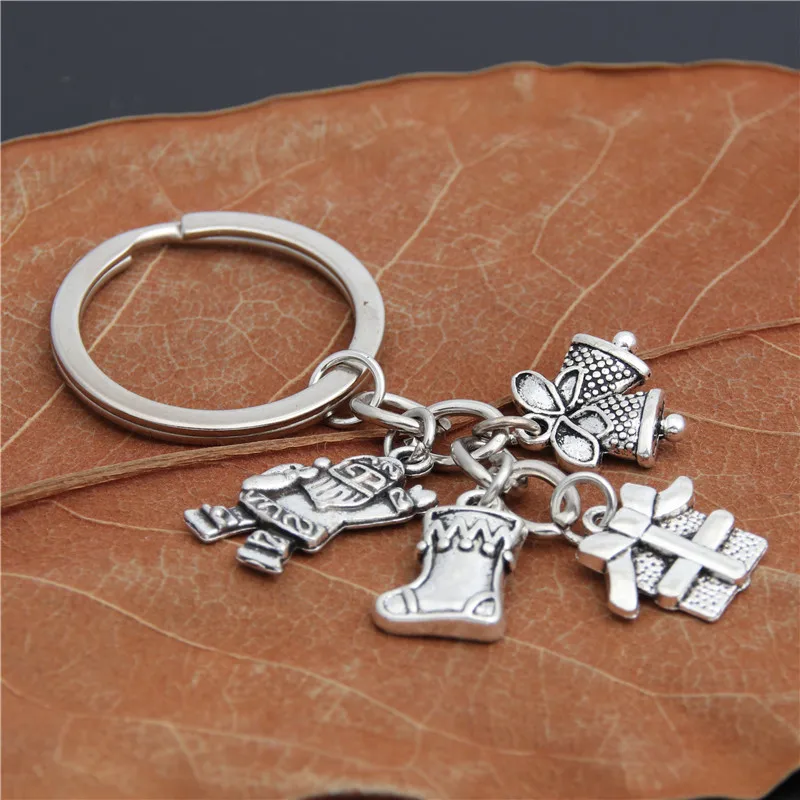1pc Keychain Keyring Santa Claus Christmas Gift Box Snowman Boys Girls Key Chain For Bag Gifts E2116 | Украшения и аксессуары