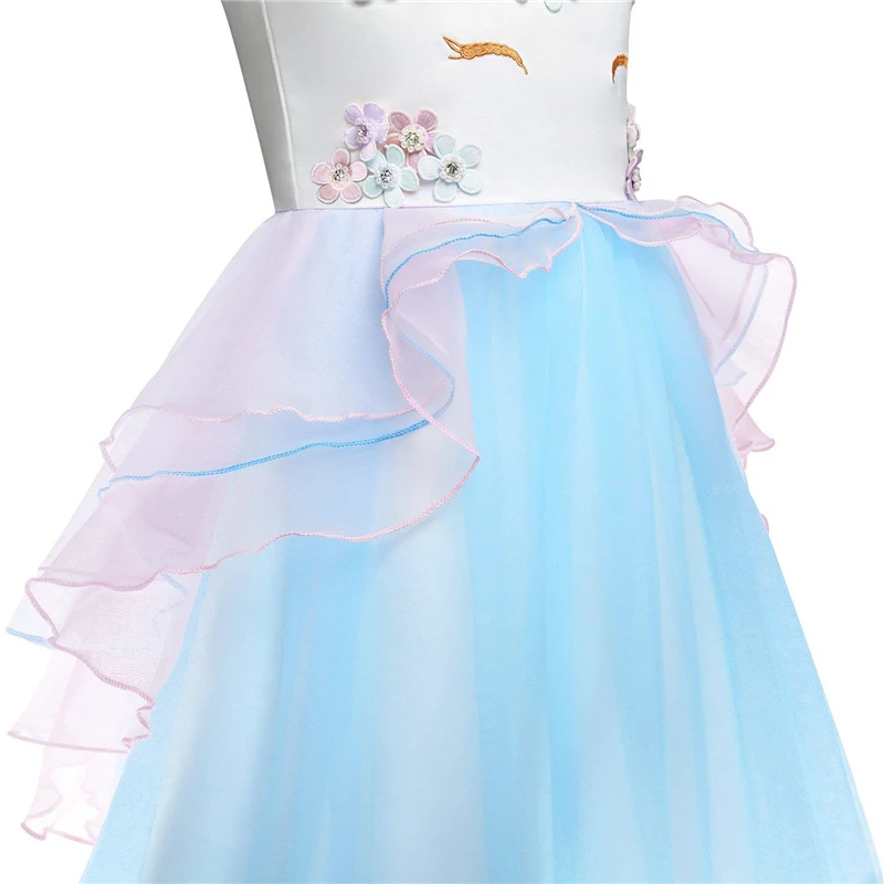 DAYLEBABY Kids Unicorn Party Tutu Dress Girls Embroidery Flower Ball Gown Baby Girl Princess Dresses for With Headbands | Детская одежда