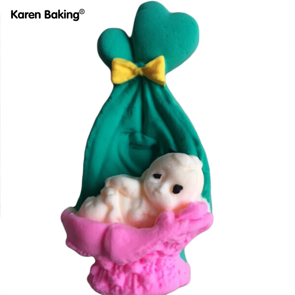 Милая силиконовая форма в форме спящего младенца 3D для помадки кухонная посуда