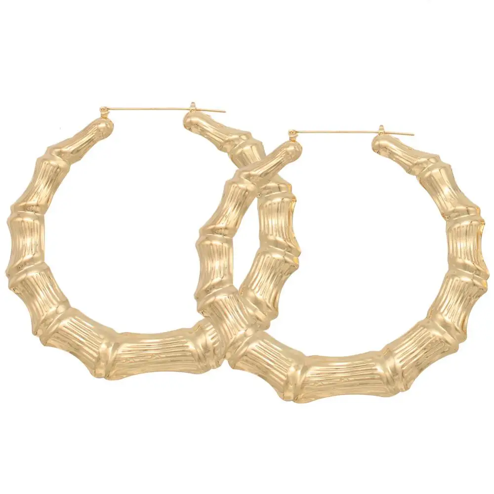 Single circle gold Горячая Распродажа, большие круглые креольские серьги-кольца, Преувеличенные золотые и серебряные панк большие винтажные Бамбуковые серьги для женщин, ювелирный подарок - Окраска металла: Single circle gold