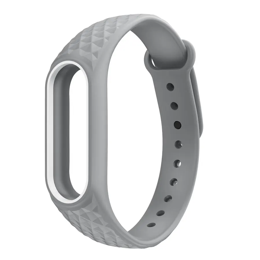 Gray with White 3D Красочные Силиконовые наручные mi band 2 ремешок замена ремешок для часов для оригинальной Xiaomi mi Band 2 браслет - Цвет: Gray with White